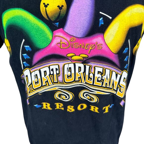 Vintage Walt Disney Port Orleans Resort  Hat T-Shirt Men’s Medium 90s Rare Black - Picture 4 of 10